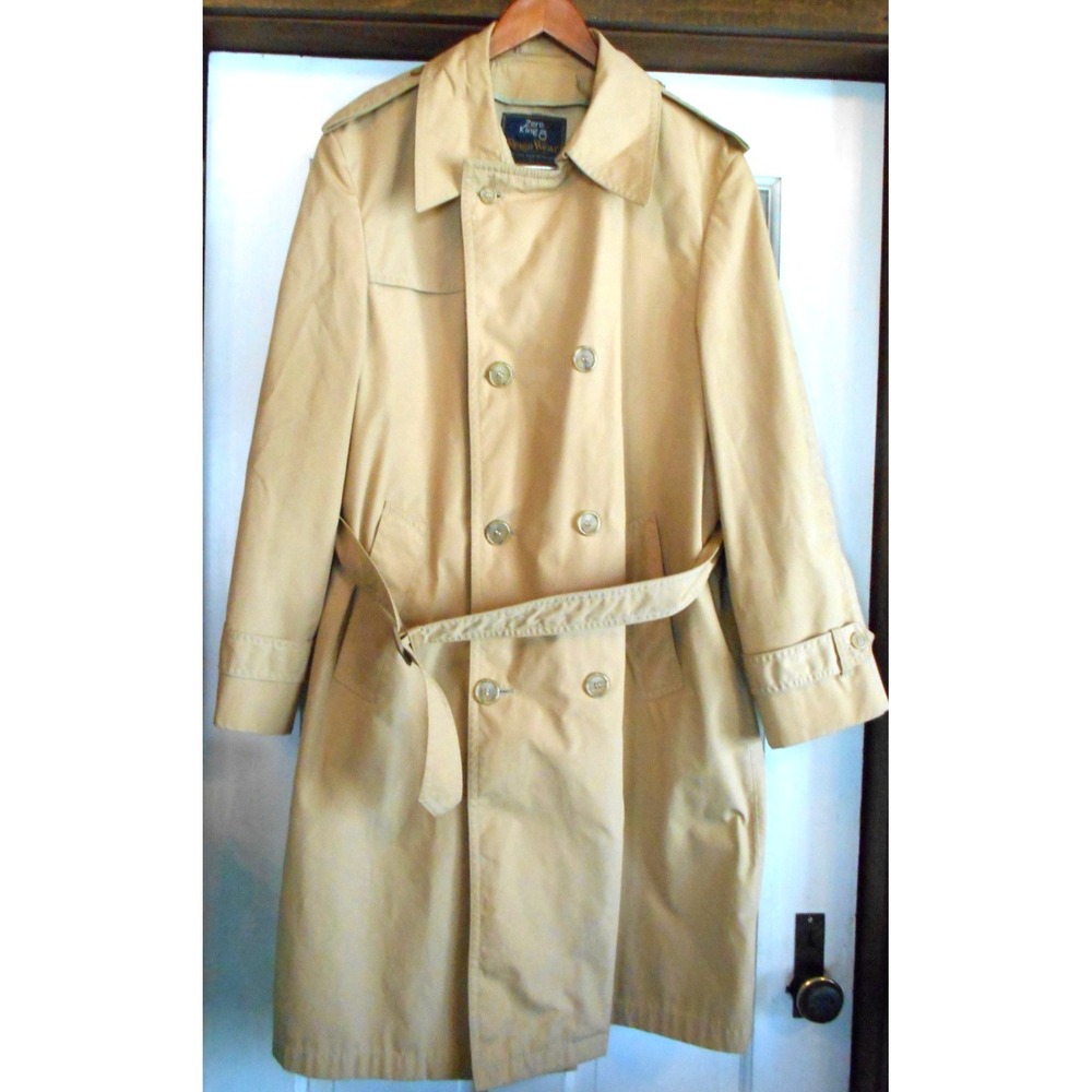 Vtg Zero King Reign Wear Coat Lined Jacket Mens 42 Wind Water Repellent Trech L